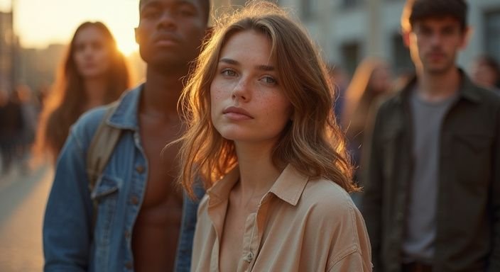 Een zelfverzekerde vrouw omringd door een diverse groep mensen. Een zelfverzekerde vrouw omringd door een diverse groep mensen wil een Shemale Date in Vlaanderen.