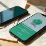 Twee smartphones met een verificatie interface op een bureau