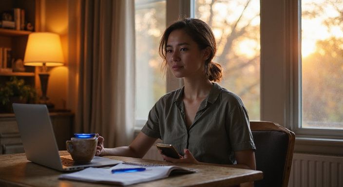 Een jonge vrouw werkt geconcentreerd aan haar bureau en wil sexcontact in Sint-Niklaas.