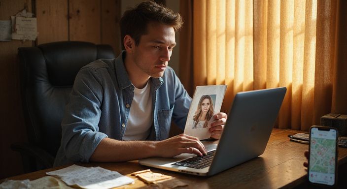 Een jongvolwassene overdenkt hun aanwezigheid op een datingsapp voor regio sexcontact.